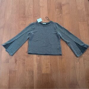 Zara Gray Long Sleeve Women's Top